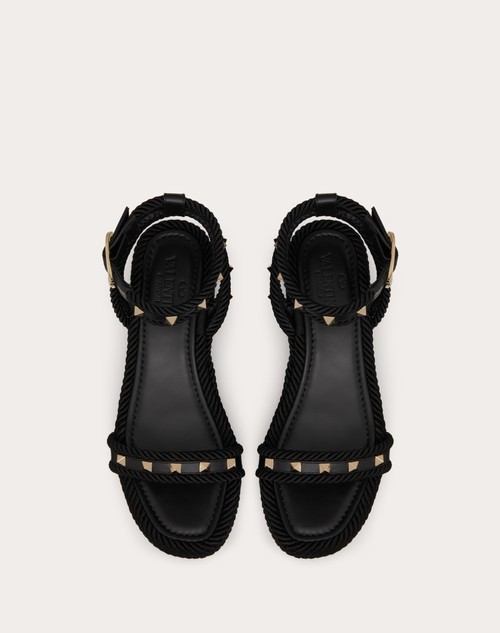 Red Valentino SANDALO FLATFORM ROCKSTUD IN VITELLO 45MM