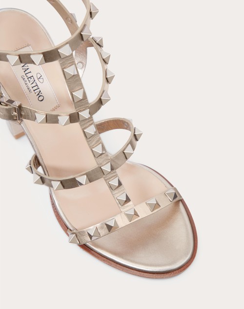 Red Valentino SANDALO ROCKSTUD IN VITELLO METALLIZZATO CON CINTURINI 90MM