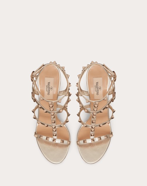 Red Valentino SANDALO ROCKSTUD IN VITELLO METALLIZZATO CON CINTURINI 100MM