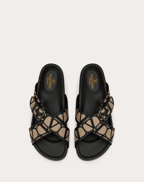 Red Valentino SANDALO SLIDE FUSSFRIEND IN TESSUTO TECNICO TOILE ICONOGRAPHE