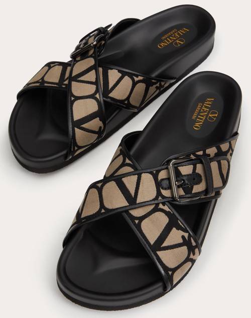 Red Valentino SANDALO SLIDE FUSSFRIEND IN TESSUTO TECNICO TOILE ICONOGRAPHE