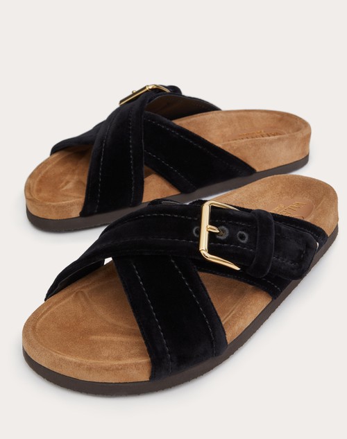 Red Valentino SANDALO SLIDE FUSSFRIEND IN VELLUTO 30MM