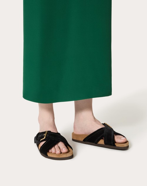 Red Valentino SANDALO SLIDE FUSSFRIEND IN VELLUTO 30MM