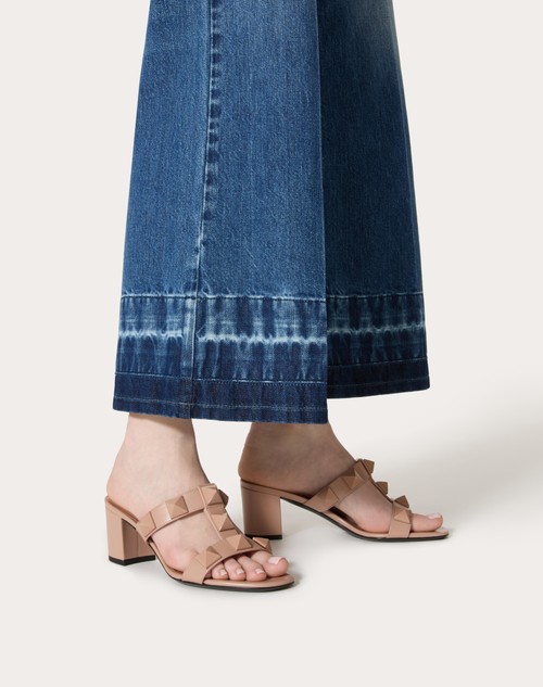 Red Valentino SANDALO SLIDE ROMAN STUD IN VITELLO E BORCHIE IN TONO 60MM