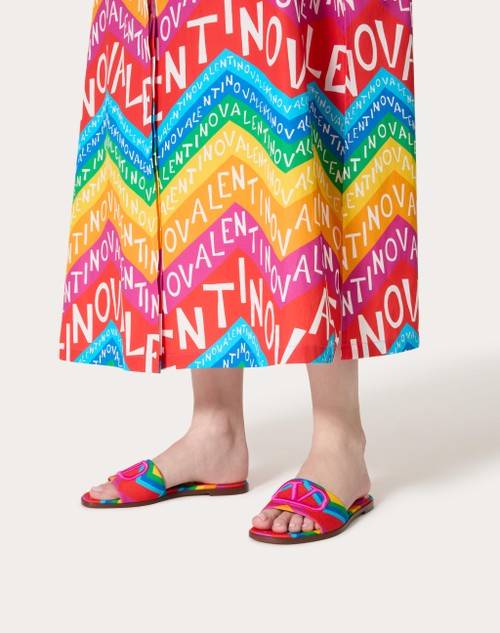 Red Valentino SANDALO SLIDE VALENTINO GARAVANI ESCAPE IN CANVAS CON STAMPA CHEVRON24