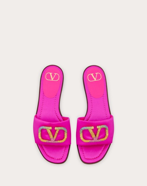 Red Valentino SANDALO SLIDE VALENTINO GARAVANI ESCAPE IN RASO CON CRISTALLI