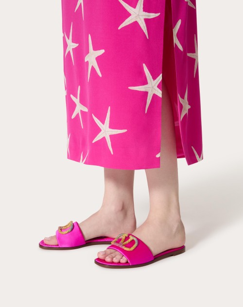 Red Valentino SANDALO SLIDE VALENTINO GARAVANI ESCAPE IN RASO CON CRISTALLI