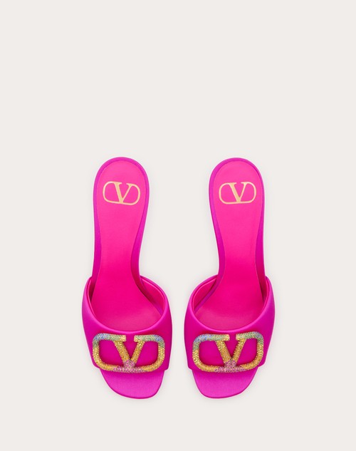 Red Valentino SANDALO SLIDE VALENTINO GARAVANI ESCAPE IN RASO CON CRISTALLI 90MM