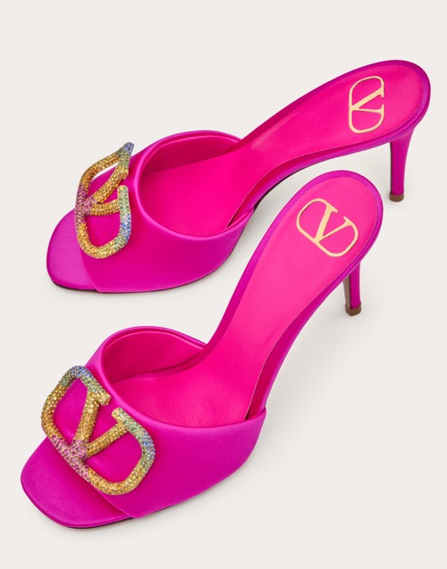 Red Valentino SANDALO SLIDE VALENTINO GARAVANI ESCAPE IN RASO CON CRISTALLI 90MM