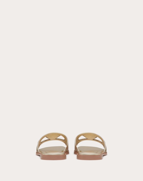 Red Valentino SANDALO SLIDE VLOGO CUT-OUT IN NAPPA LAMINATA