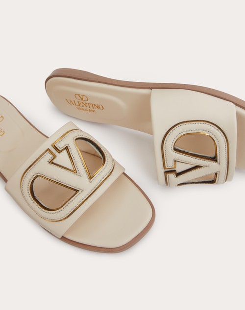 Red Valentino SANDALO SLIDE VLOGO CUT-OUT IN VITELLO