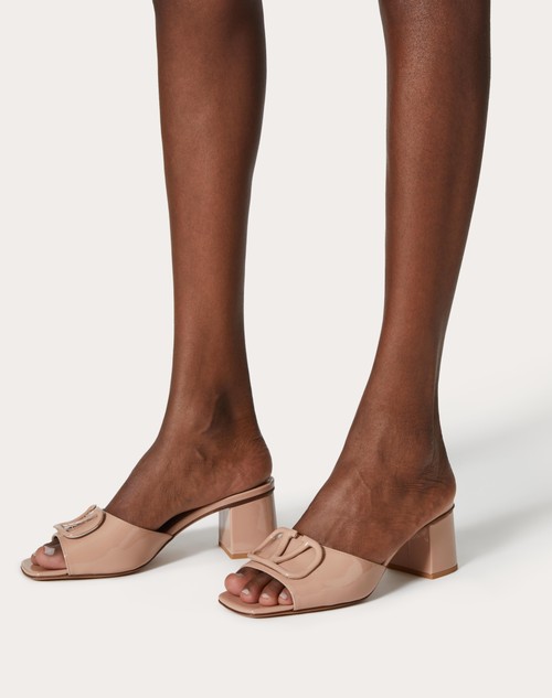 Red Valentino SANDALO SLIDE VLOGO SIGNATURE IN VERNICE 60MM