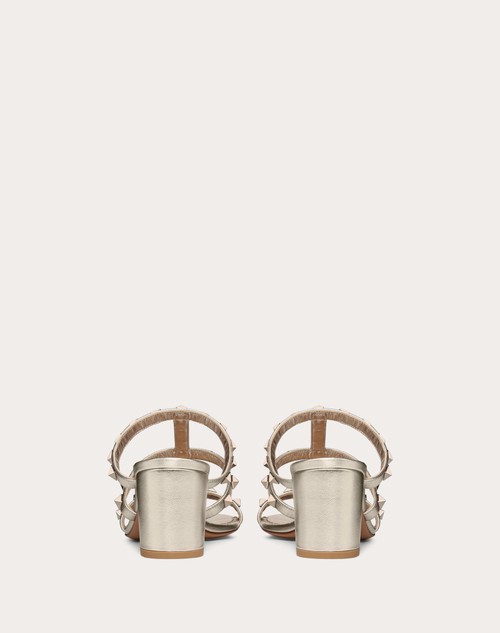 Red Valentino SANDALO SLIDER ROCKSTUD IN VITELLO METALLIZZATO 60MM