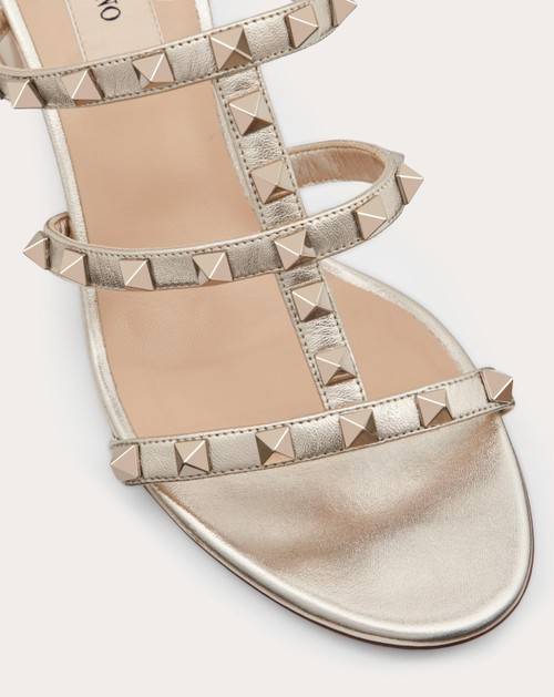 Red Valentino SANDALO SLIDER ROCKSTUD IN VITELLO METALLIZZATO 60MM