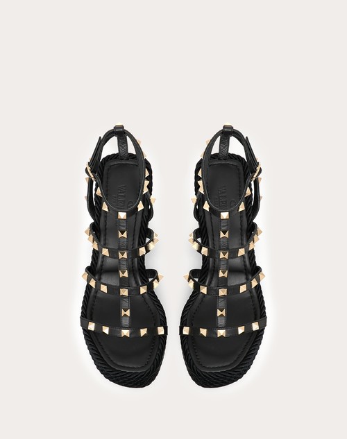 Red Valentino SANDALO ZEPPA ROCKSTUD CON CINTURINI IN VITELLO 95MM