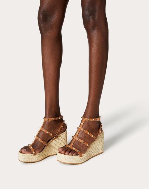 Red Valentino SANDALO ZEPPA ROCKSTUD CON CINTURINIIN VITELLO 95MM