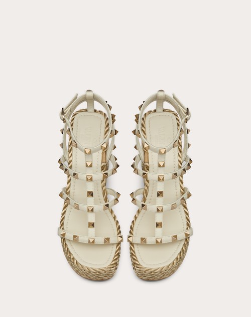 Red Valentino SANDALO ZEPPA ROCKSTUD IN VITELLO CON CINTURINI 95MM