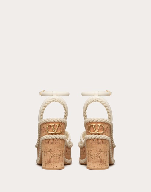 Red Valentino SANDALO ZEPPA VLOGO SUMMERBLOCKS IN NAPPA E TORCHON DI CORDA 130MM