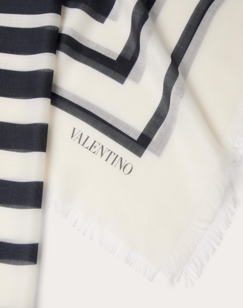 Red Valentino SCIALLE BARRÉ DEGRADÉ IN CACHEMIRE E SETA