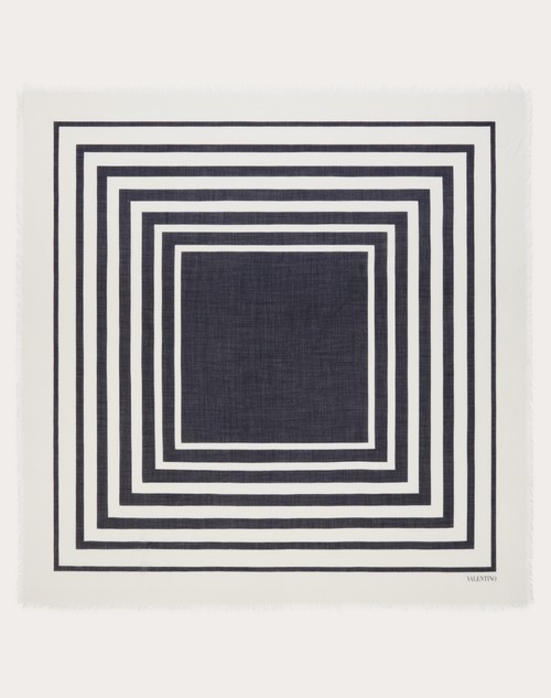 Red Valentino SCIALLE BARRÉ DEGRADÉ IN CACHEMIRE E SETA