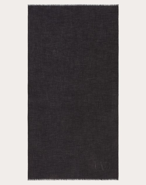 Red Valentino SCIALLE VLOGO SIGNATURE IN CASHMERE E SETA CON LOGO IN LUREX