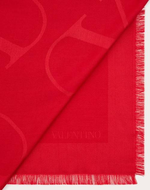 Red Valentino SCIALLE VLOGO SIGNATURE IN SETA E LANA