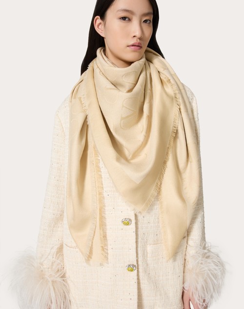 Red Valentino SCIALLE VLOGO SIGNATURE IN SETA, LANA E LUREX