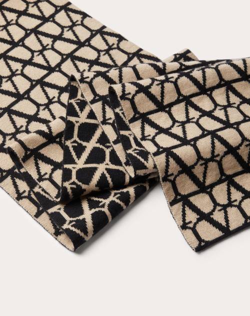 Red Valentino SCIARPA KNITTED TOILE ICONOGRAPHE IN CASHMERE E SETA