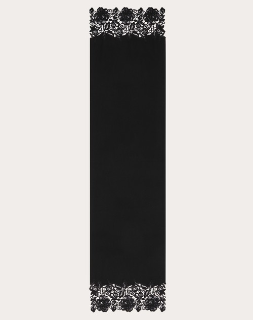 Red Valentino SCIARPA LACE IN LANA E CACHEMIRE CON DETTAGLIO IN PIZZO MACRAME'