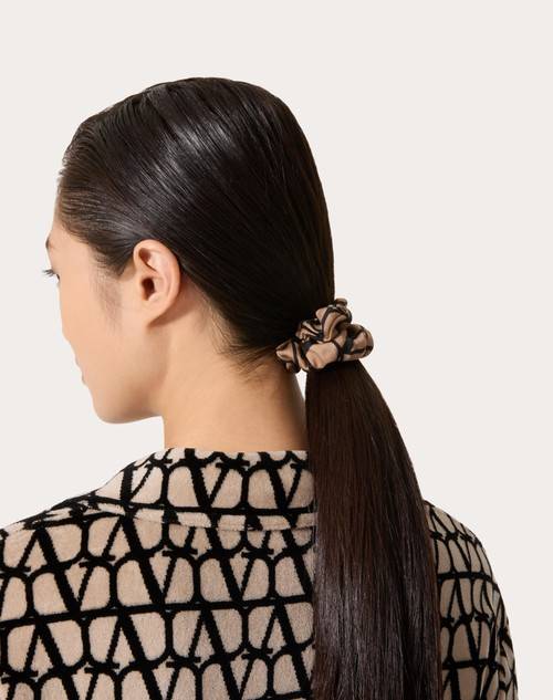 Red Valentino SET SCRUNCHIES TOILE ICONOGRAPHE IN SETA CON APPLICAZIONE VLOGO