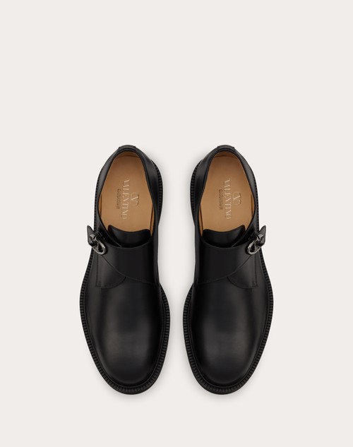 Red Valentino SINGLE MONK STRAP VLOGO LOCKER IN VITELLO