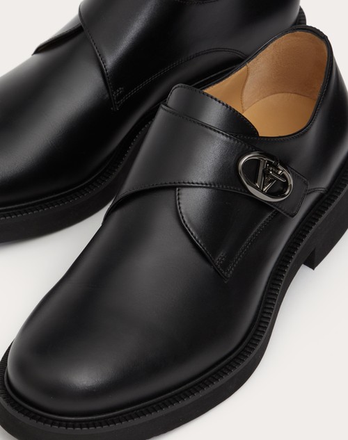Red Valentino SINGLE MONK STRAP VLOGO LOCKER IN VITELLO