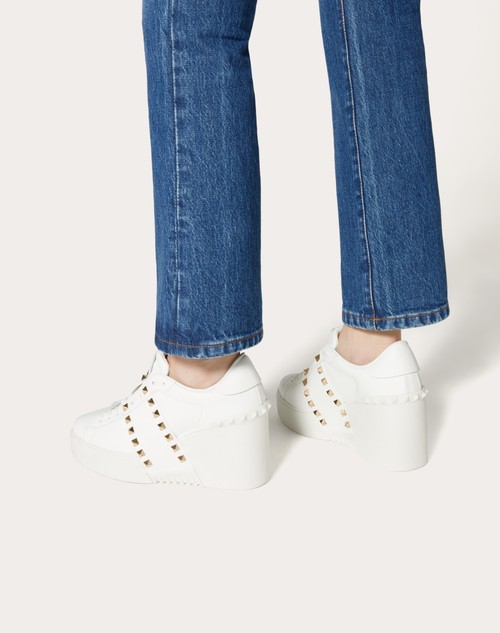 Red Valentino SNEAKER CON ZEPPA OPEN DISCO IN VITELLO 85MM