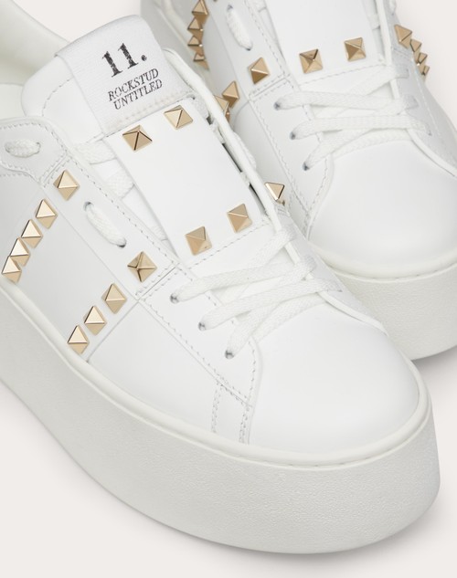 Red Valentino SNEAKER FLATFORM ROCKSTUD UNTITLED IN VITELLO