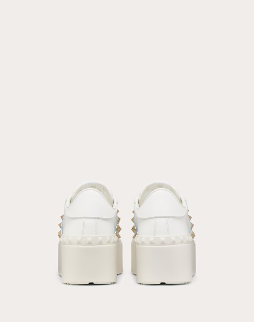 Red Valentino SNEAKER FLATFORM ROCKSTUD UNTITLED IN VITELLO CON BANDA IN NAPLACK