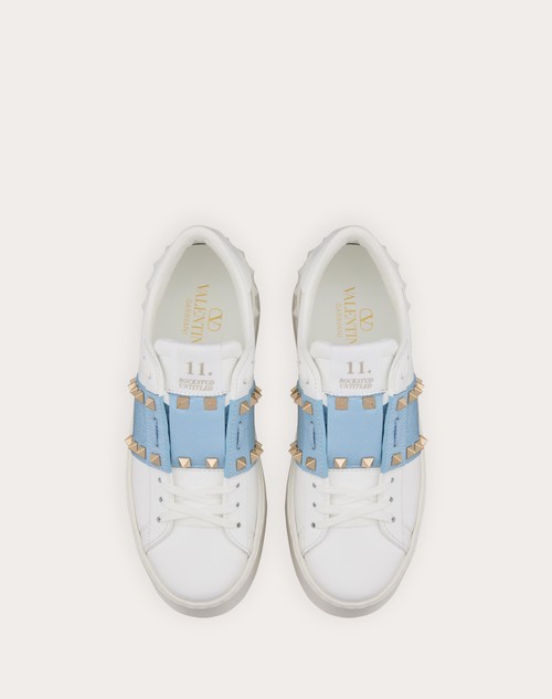 Red Valentino SNEAKER FLATFORM ROCKSTUD UNTITLED IN VITELLO CON BANDA IN NAPLACK