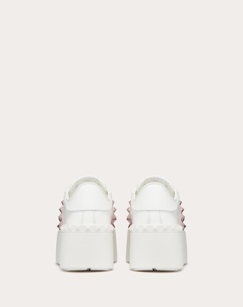 Red Valentino SNEAKER FLATFORM ROCKSTUD UNTITLED IN VITELLO CON MICRO BORCHIE