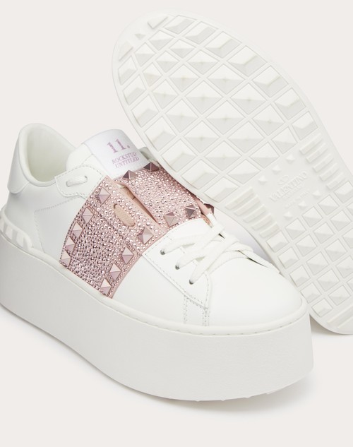 Red Valentino SNEAKER FLATFORM ROCKSTUD UNTITLED IN VITELLO CON MICRO BORCHIE