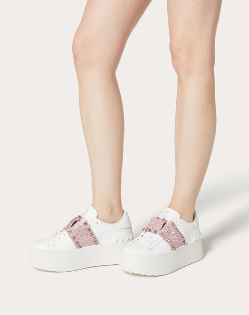Red Valentino SNEAKER FLATFORM ROCKSTUD UNTITLED IN VITELLO CON MICRO BORCHIE