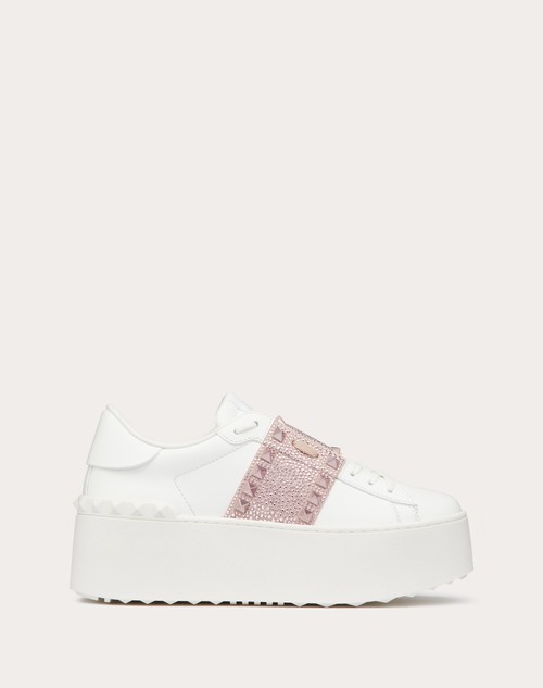 Red Valentino SNEAKER FLATFORM ROCKSTUD UNTITLED IN VITELLO CON MICRO BORCHIE