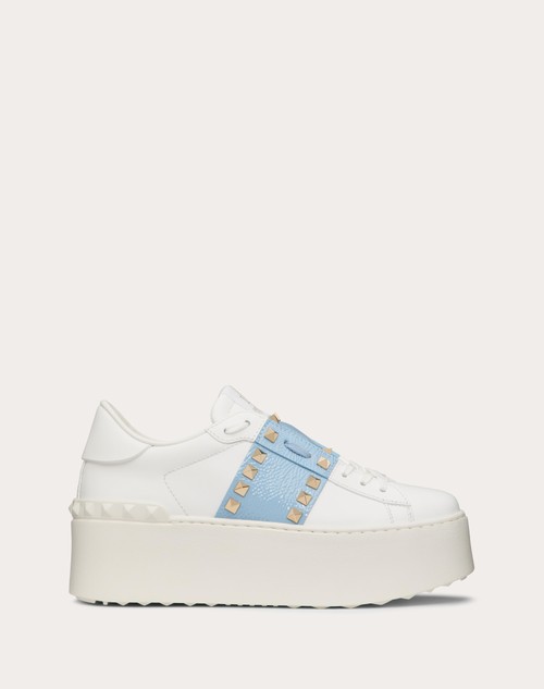 Red Valentino SNEAKER FLATFORM ROCKSTUD UNTITLED IN VITELLO CON BANDA IN NAPLACK