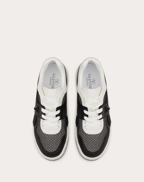 Red Valentino SNEAKER LOW TOP ONE STUD IN RETE E NAPPA