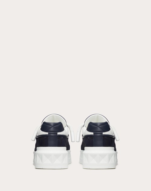Red Valentino SNEAKER LOW-TOP ONE STUD XL IN NAPPA E TESSUTO TECNICO JACQUARD TOILE ICONOGRAPHE