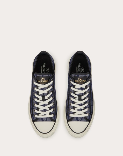 Red Valentino SNEAKER LOW-TOP TOTALOOP IN TESSUTO JACQUARD TOILE ICONOGRAPHE CON EFFETTO DENIM