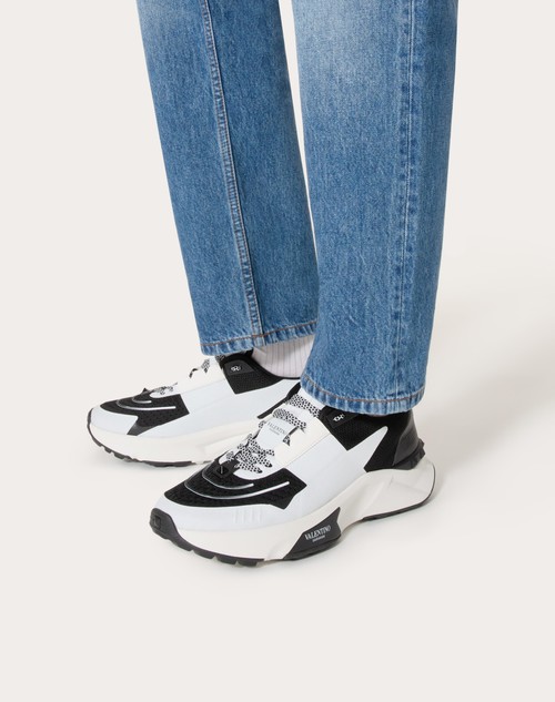 Red Valentino SNEAKER LOW TOP TRUE ACT IN MESH E TESSUTO GOMMATO