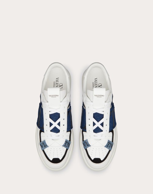 Red Valentino SNEAKER LOW-TOP VL7N IN VITELLO E DENIM