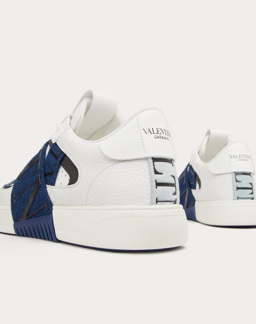 Red Valentino SNEAKER LOW-TOP VL7N IN VITELLO E DENIM