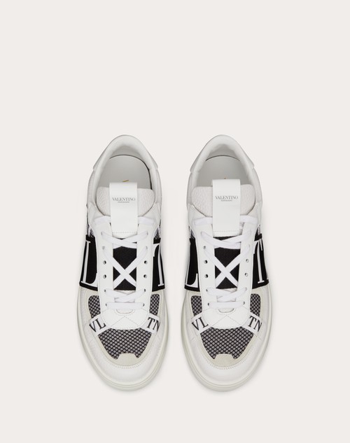 Red Valentino SNEAKER LOW-TOP VL7N IN VITELLO, TESSUTO RETE E NASTRI