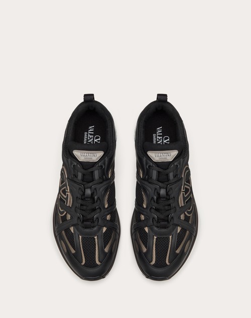 Red Valentino SNEAKER LOW TOP VLOGO EASYJOG IN VITELLO E TESSUTO