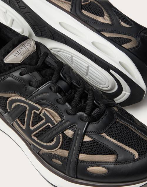 Red Valentino SNEAKER LOW TOP VLOGO EASYJOG IN VITELLO E TESSUTO